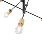 EUROLAMP ARTE ILLUMINA EDISON Függesztett lámpatest 6XΕ27 850X850X1540mm Fa & Fém Fekete 