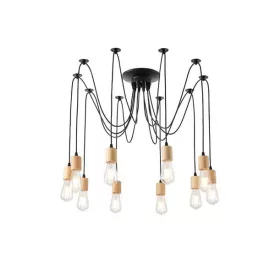   EUROLAMP ARTE ILLUMINA EDISON Függesztett lámpatest beépített LED 10XΕ27 1000X1000X510mm Fa & Fém Fekete 