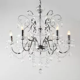   EUROLAMP ARTE ILLUMINA KRISTALLO Függesztett lámpatest 6XE14 MAX 40W 650X1560mm Fehér