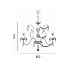 EUROLAMP ARTE ILLUMINA KRISTALLO Függesztett lámpatest 6XE14 MAX 40W 650X1560mm Fehér