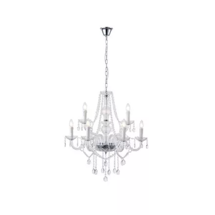 EUROLAMP ARTE ILLUMINA KRISTALLO Függesztett lámpatest 9X14E MAX 40W 710X1750mm Fehér