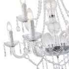 EUROLAMP ARTE ILLUMINA KRISTALLO Függesztett lámpatest 9X14E MAX 40W 710X1750mm Fehér