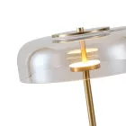 EUROLAMP ARTE ILLUMINA LOBBY Asztali lámpa Acél és üveg COGNAC ART 8W Φ300x450mm 