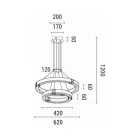 EUROLAMP ARTE ILLUMINA LUIS Függesztett lámpatest beépített LED 62W 620X1200mm Fekete - GOLD 