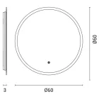 EUROLAMP ARTE ILLUMINA MIRO Kör alakú tükör érintő kapcslóval LED 15W 4000K Φ600X30 