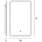 EUROLAMP ARTE ILLUMINA MIRO Téglalap alakú érintőkijelzős LED tükör 18W 4000K 450X750X30 