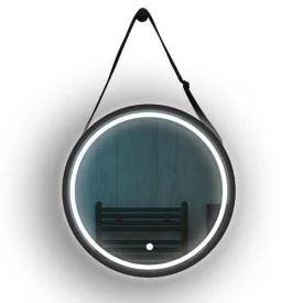   EUROLAMP ARTE ILLUMINA MIRO Kör alakú tükör érintő kapcsolóval LED Fekete övvel 20W 3CCT 600mm 