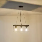 EUROLAMP ARTE ILLUMINA MULTIPLA Függesztett lámpatest 3XΕ27 480x125x1230mm Fa & Fém 