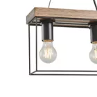 EUROLAMP ARTE ILLUMINA MULTIPLA Függesztett lámpatest 3XΕ27 480x125x1230mm Fa & Fém 