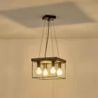 EUROLAMP ARTE ILLUMINA MULTIPLA Függesztett lámpatest 4XΕ27 300x300x1230mm Fa & Fém 