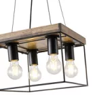 EUROLAMP ARTE ILLUMINA MULTIPLA Függesztett lámpatest 4XΕ27 300x300x1230mm Fa & Fém 