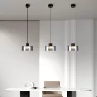 EUROLAMP ARTE ILLUMINA NIMBUS Függesztett lámpatest beépített LED 8WFekete és füstüveg 200X115mm