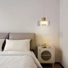 EUROLAMP ARTE ILLUMINA NIMBUS Függesztett lámpatest beépített LED 8W Réz és repedezett üveg 200X115mm 