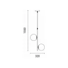 EUROLAMP ARTE ILLUMINA ORBA Függesztett lámpatest 2XΕ27 MAX 40W 320X150X1550mm Fehér