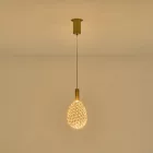 EUROLAMP ARTE ILLUMINA PERFORATO Függesztett lápatest beépített LED Acél OVAL GOLD 6,3W Φ140x1580mm