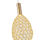 EUROLAMP ARTE ILLUMINA PERFORATO Függesztett lápatest beépített LED Acél OVAL GOLD 6,3W Φ140x1580mm