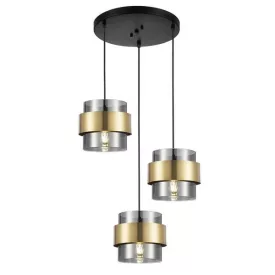   EUROLAMP ARTE ILLUMINA RELIAC Függesztett lámpatest 3XE27 430X1215mm MAX 40W Fekete - GOLD 