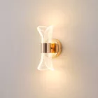 EUROLAMP ARTE ILLUMINA SILK CRYLIC Falilámpa beépített LED FRENCH GOLDPontozott mitával 8W 3000K 225X95 X105mm 