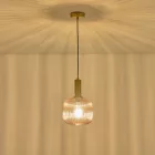 EUROLAMP ARTE ILLUMINA TOPAZ Függesztett lámpatest Üveg Borostyán 1XΕ27 40W 200X180X1200mm 