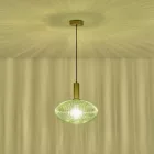 EUROLAMP ARTE ILLUMINA TOPAZ Függesztett lámpatest Üveg Zöld 1XΕ27 40W Φ300X171X1200mm 