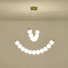 EUROLAMP ARTE ILLUMINA TREA Függesztett lámpatest beépített LED 19W Réz tejfehér üveggel 800X1420mm 