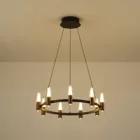 EUROLAMP ARTE ILLUMINA VELAS Függesztett lámpatest beépített LED 43W Φ630XΗ1500mm Fekete - Barna