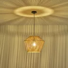 EUROLAMP ARTE ILLUMINA VENTO Függesztett lámpatest E27 MAX 40W 400X1320mm - Barna RATTAN 