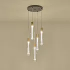 EUROLAMP ARTE ILLUMINA VIAL Függesztett lámpatest 5 üvegbürával 37 8W Φ350x1930mm 