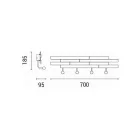 EUROLAMP ARTE ILLUMINA WAL Falilámpa beépített LED 10W 3000K 10W 3000K 700X185X95mm Fa Fém 