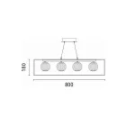 EUROLAMP ARTE ILLUMINA BOX Függesztett lámpatest beépített LED 14W 3000Κ 80X1200mm ΜΑΥΡΟ 